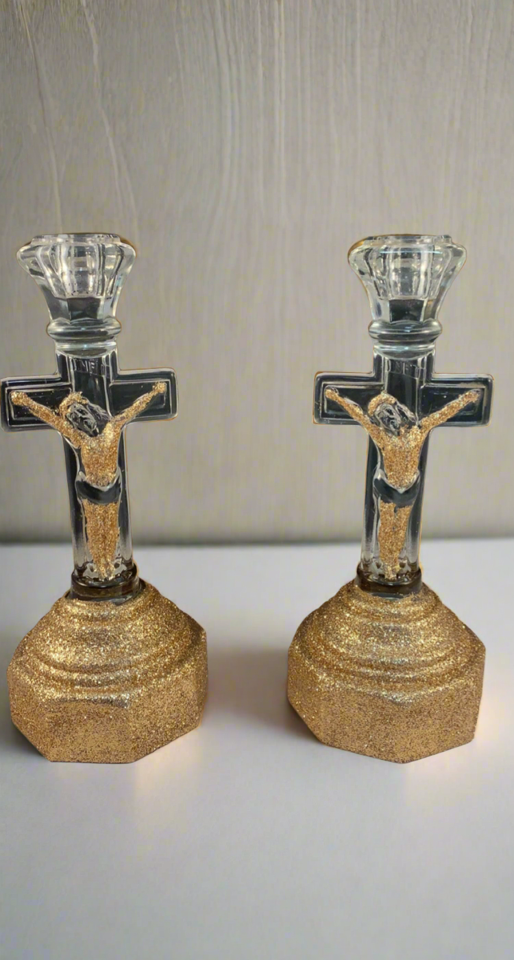 Rose Gold Christ Candleholder
