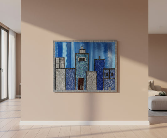 Blue Building Canvas image 1