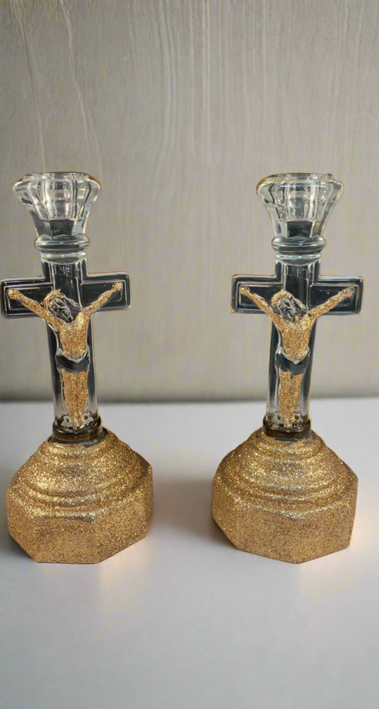 Rose Gold Christ Candleholder