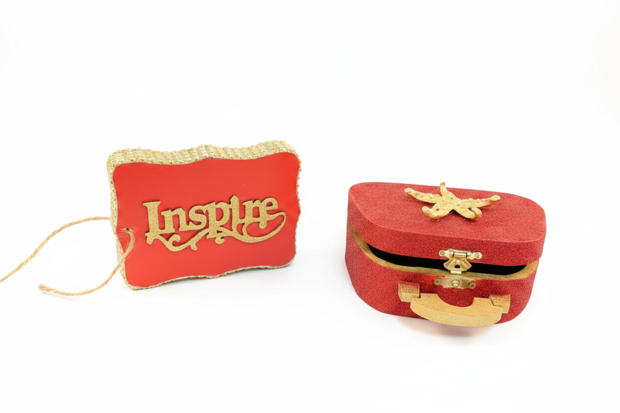Red & Gold Plaque w/Box