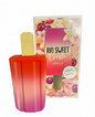 Red and pink popsicle-shaped perfume bottle with floral packaging labeled 'Rid Sweet Crusta Vanilla' on a white background.