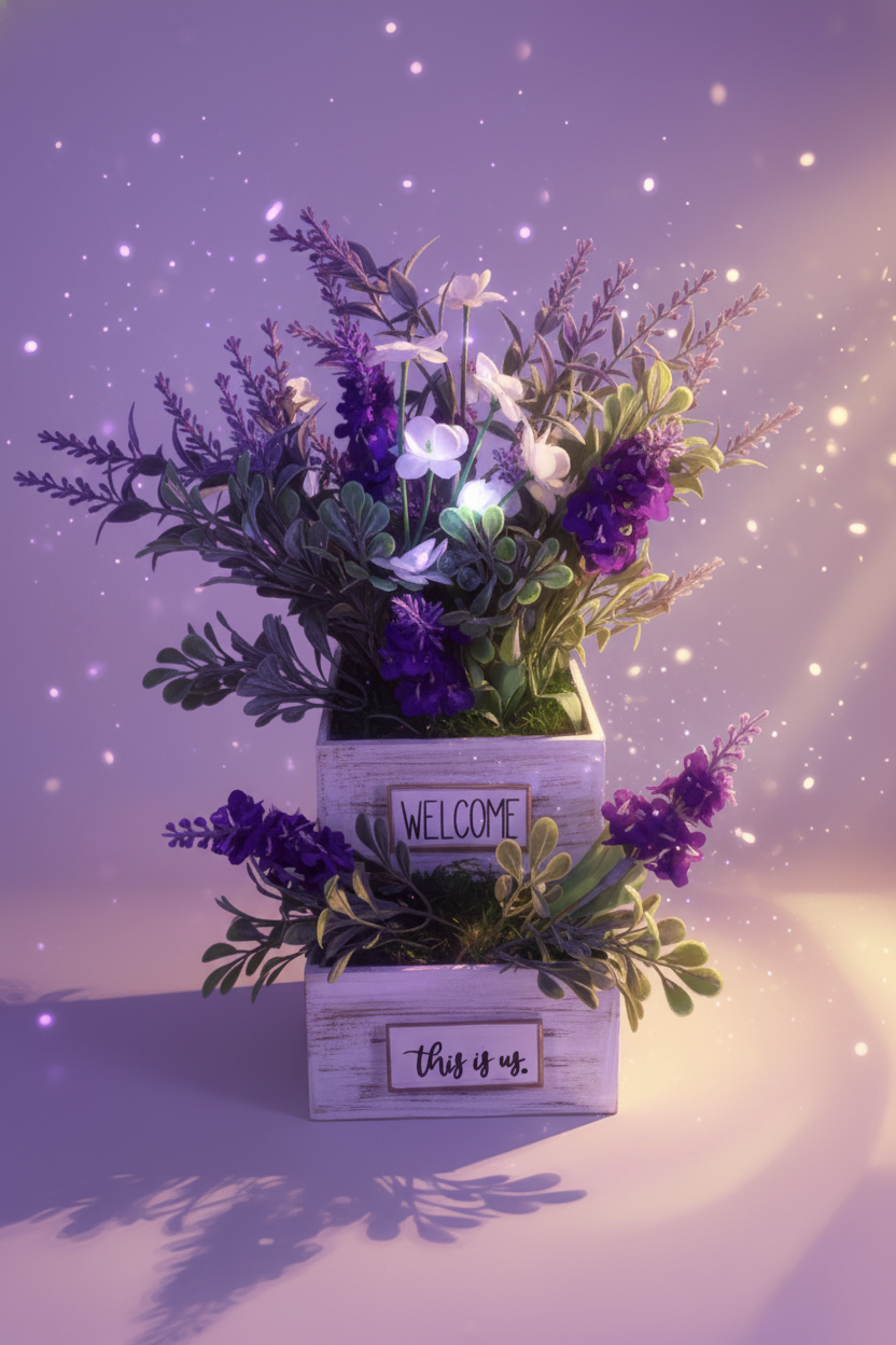 Welcome Purple Floral